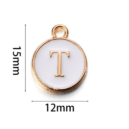 Pendentifs à breloques avec lettres de l'alphabet AZ, noir et blanc, 20 pièces