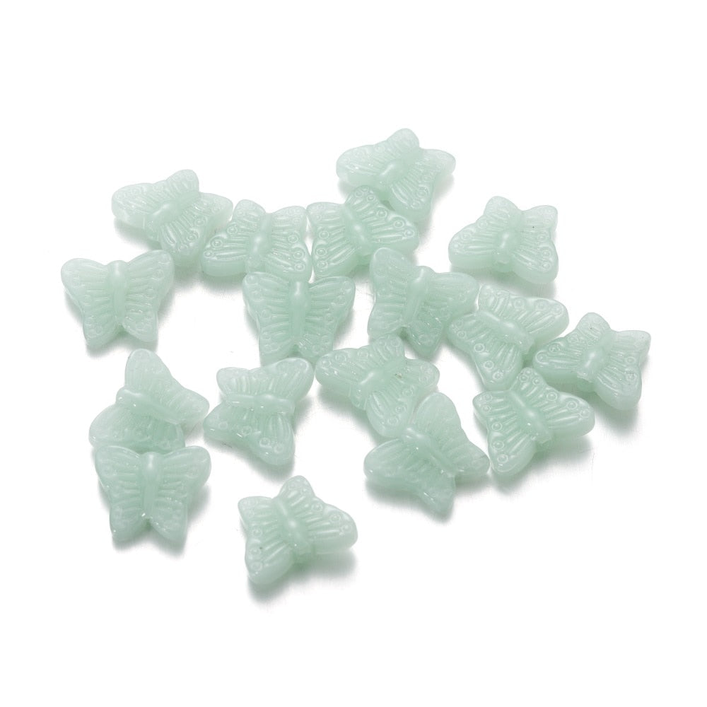 50pcs Multicolor Crystal Butterfly Acrylic Charms Bead