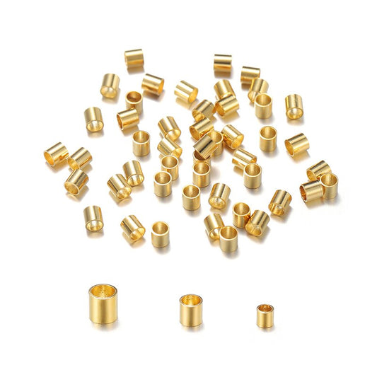 Stainless Steel Tube End Beads 1 1.5 2mm, 100pcs