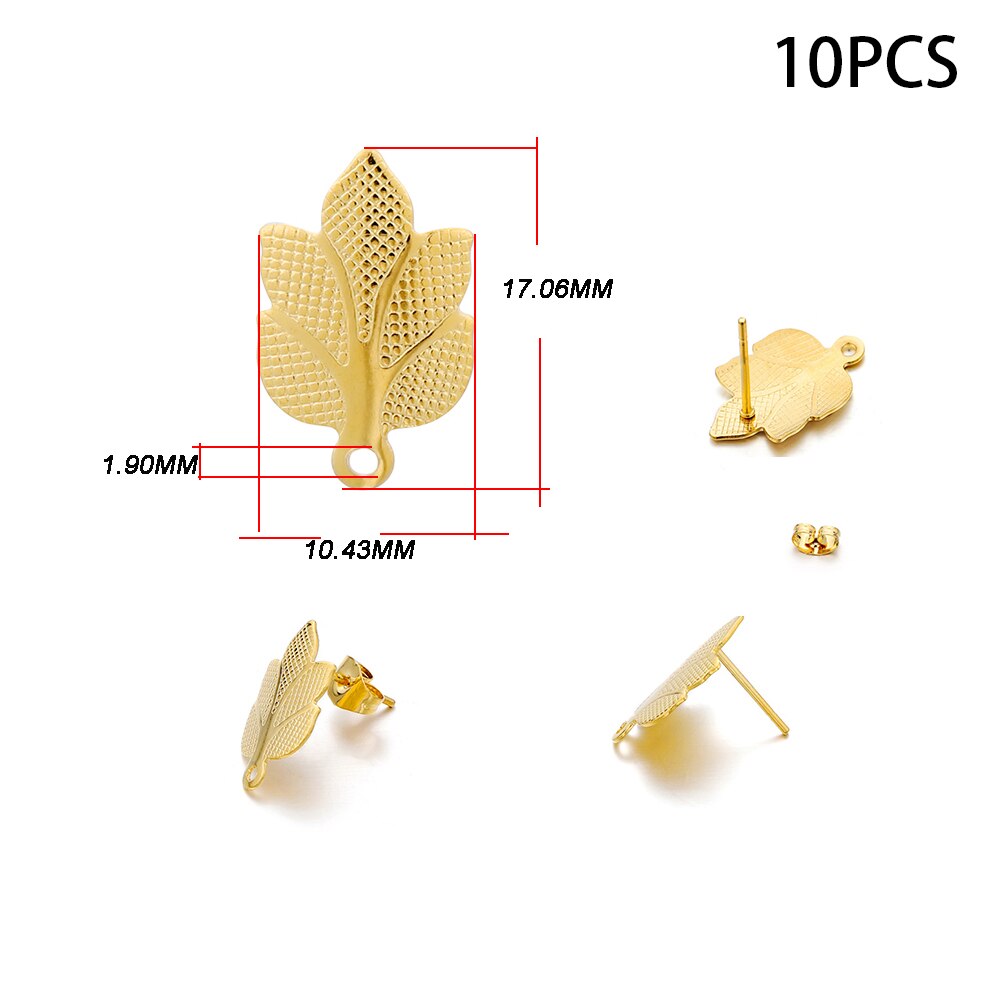 Blank Earring Studs in Stainless Steel, 10-20pcs