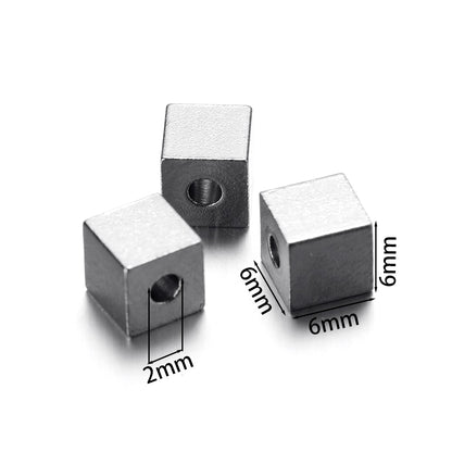 Stainless Steel Tube and Cube Spacer Beads, 20Pcs