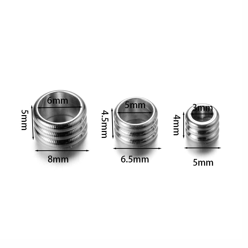 Big Hole Steel Spacers Beads 3-6mm, 20pcs
