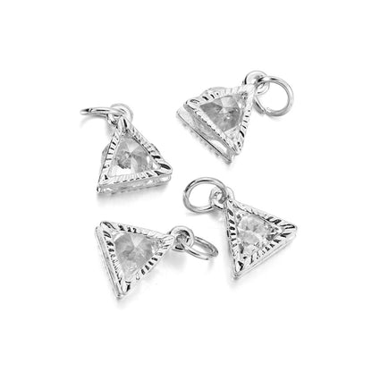 Rhinestone Hearts Charms, 10Pcs