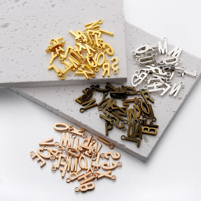 26 Stück 7 x 16 mm Legierung Alphabet AZ Buchstaben Charms Anhänger