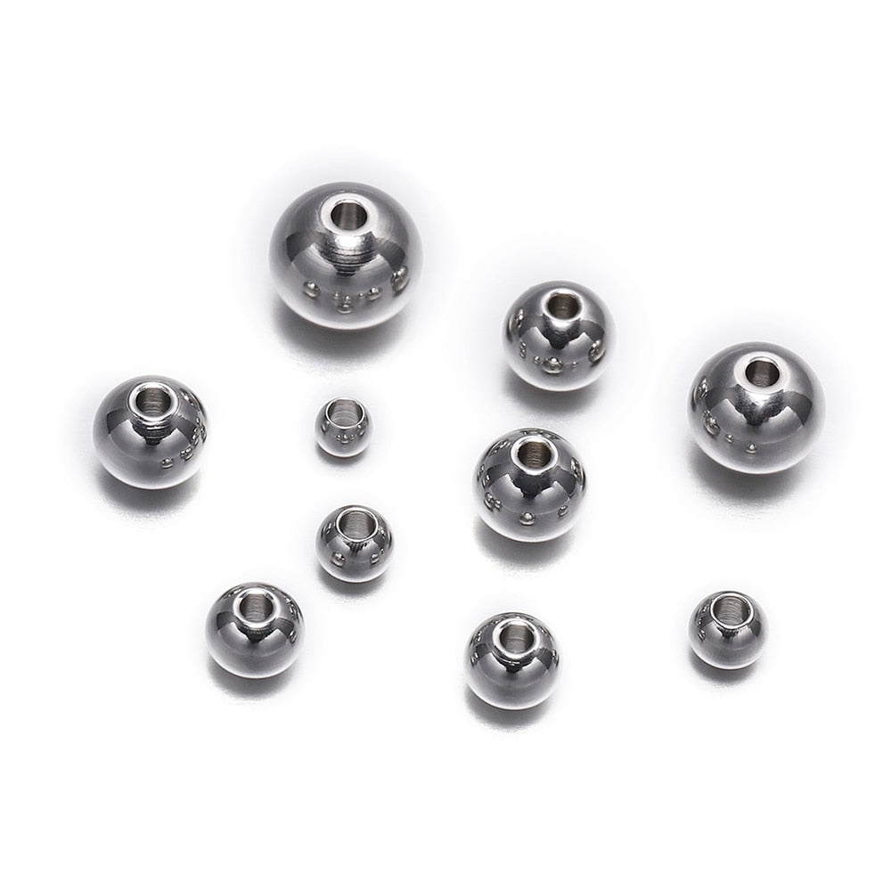 3–8 mm Edelstahl-Abstandsperlen, 30–100 Stück