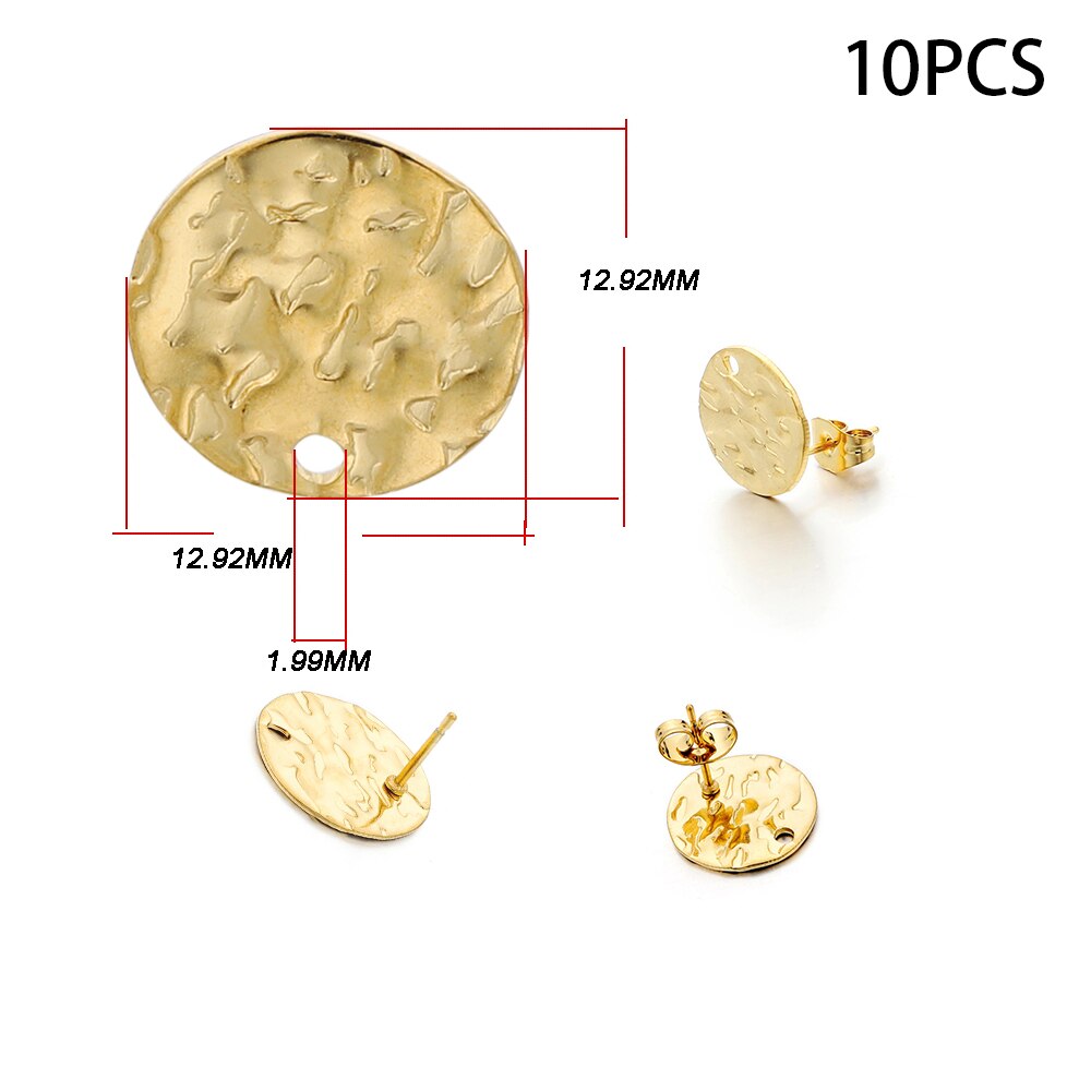 Blank Earring Studs in Stainless Steel, 10-20pcs