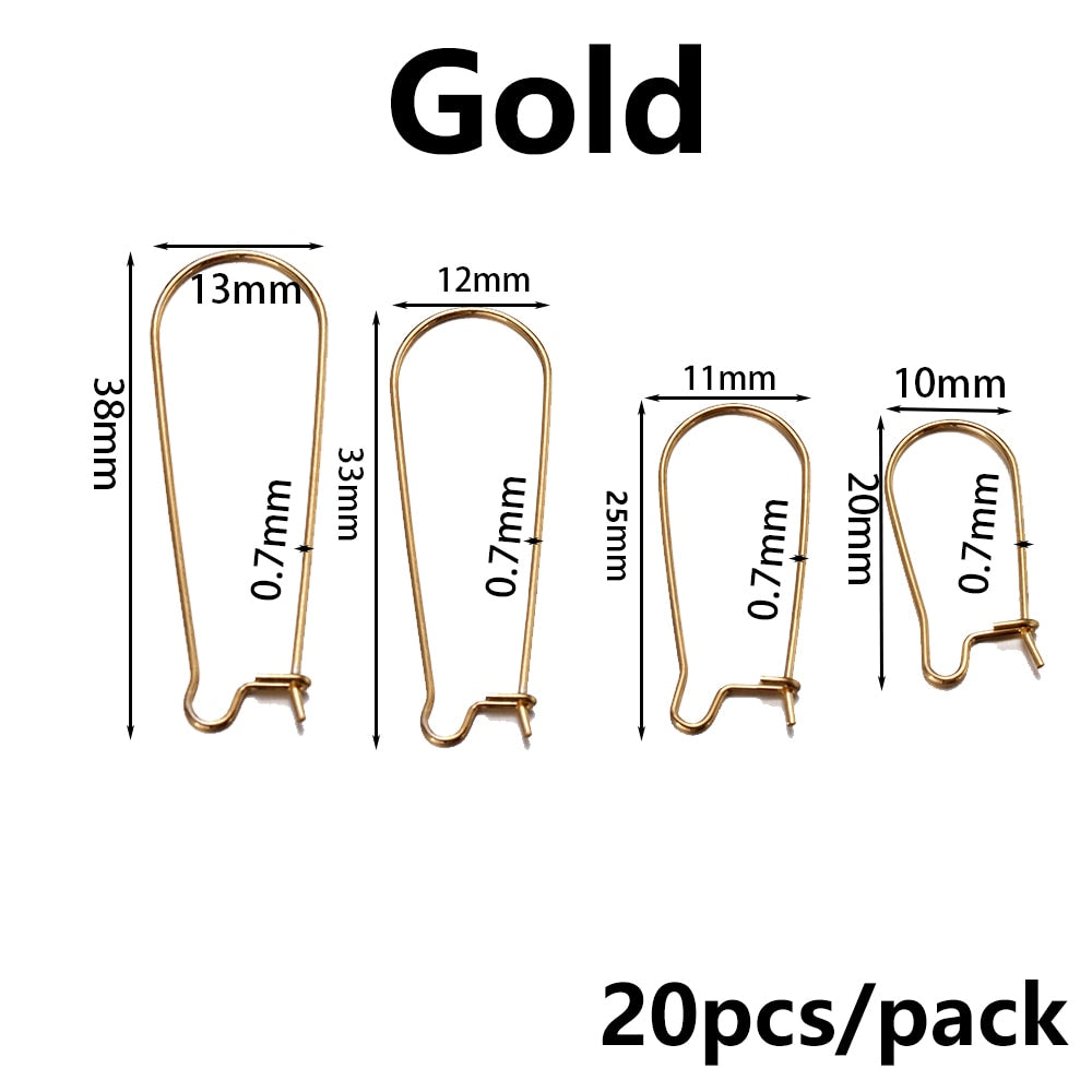 Stainless Steel French Loop Earring Hoops, 20-50pcs