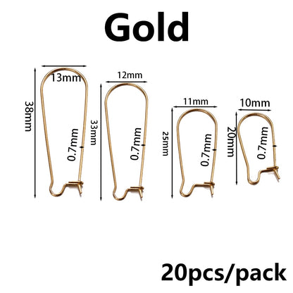 Stainless Steel French Loop Earring Hoops, 20-50pcs