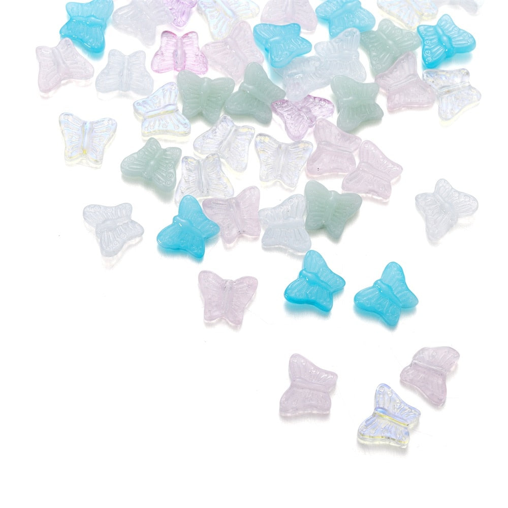 50pcs Multicolor Crystal Butterfly Acrylic Charms Bead