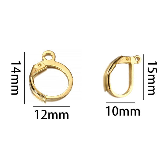 Wire Base French Lever Back Earring Hooks, 50pcs
