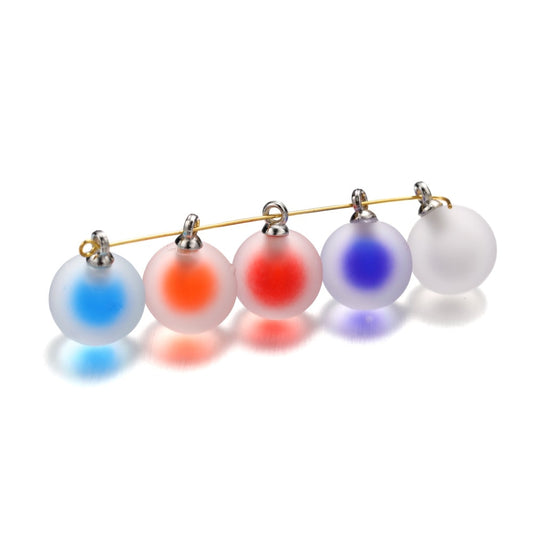 Resin Frosted Round Charms Pendant