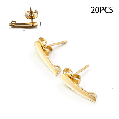 Blank Earring Studs in Stainless Steel, 10-20pcs