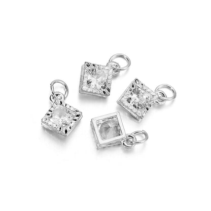 Rhinestone Hearts Charms, 10Pcs