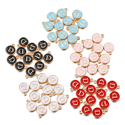 Pendentifs à breloques avec lettres de l'alphabet AZ, noir et blanc, 20 pièces