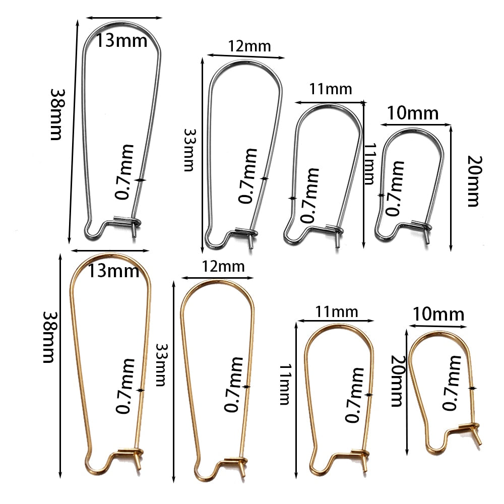Stainless Steel French Loop Earring Hoops, 20-50pcs