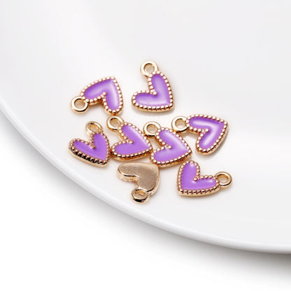 30Pcs 9x10mm Small Alloy Heart Charms Pendants