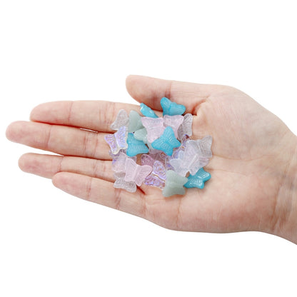 50pcs Multicolor Crystal Butterfly Acrylic Charms Bead