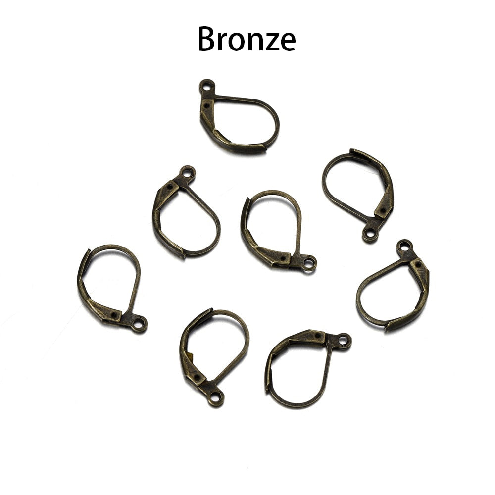 Wire Base French Lever Back Earring Hooks, 50pcs