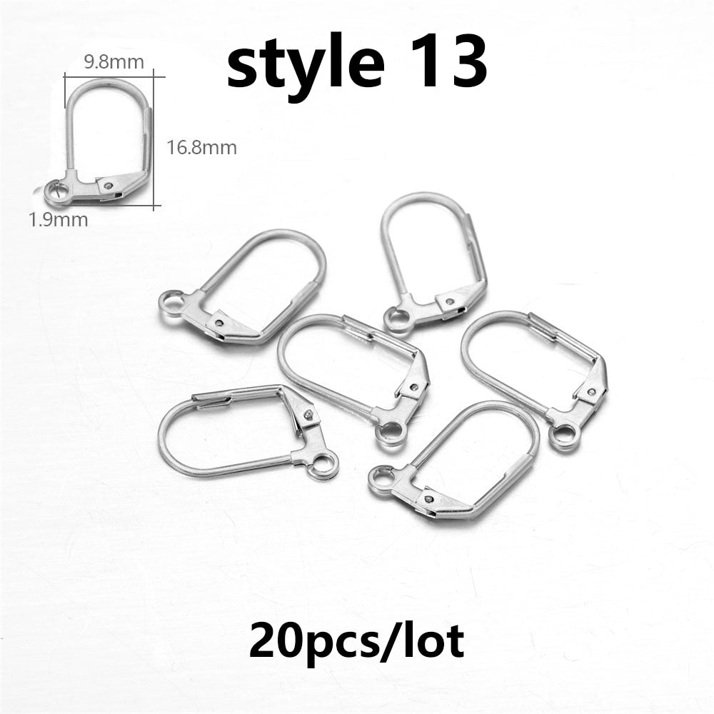 Hypoallergenic Stainless Steel Ear Hooks, 20-50Pcs