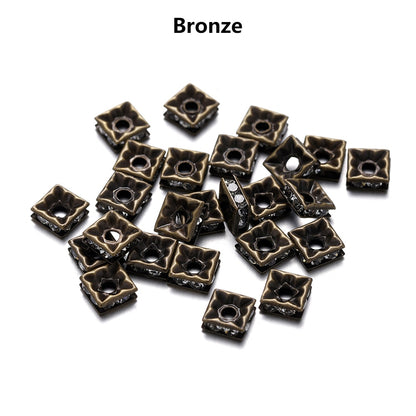 50Pcs AB Color Square Rhinestone Beads