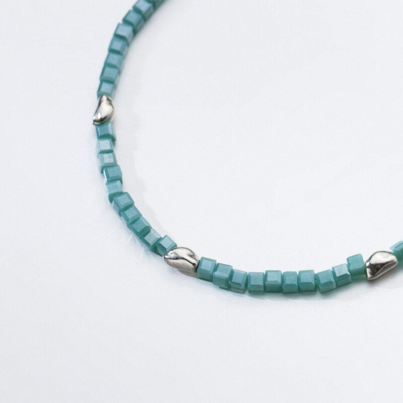 Green Crystal Square Adjustable Bracelet