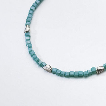 Green Crystal Square Adjustable Bracelet