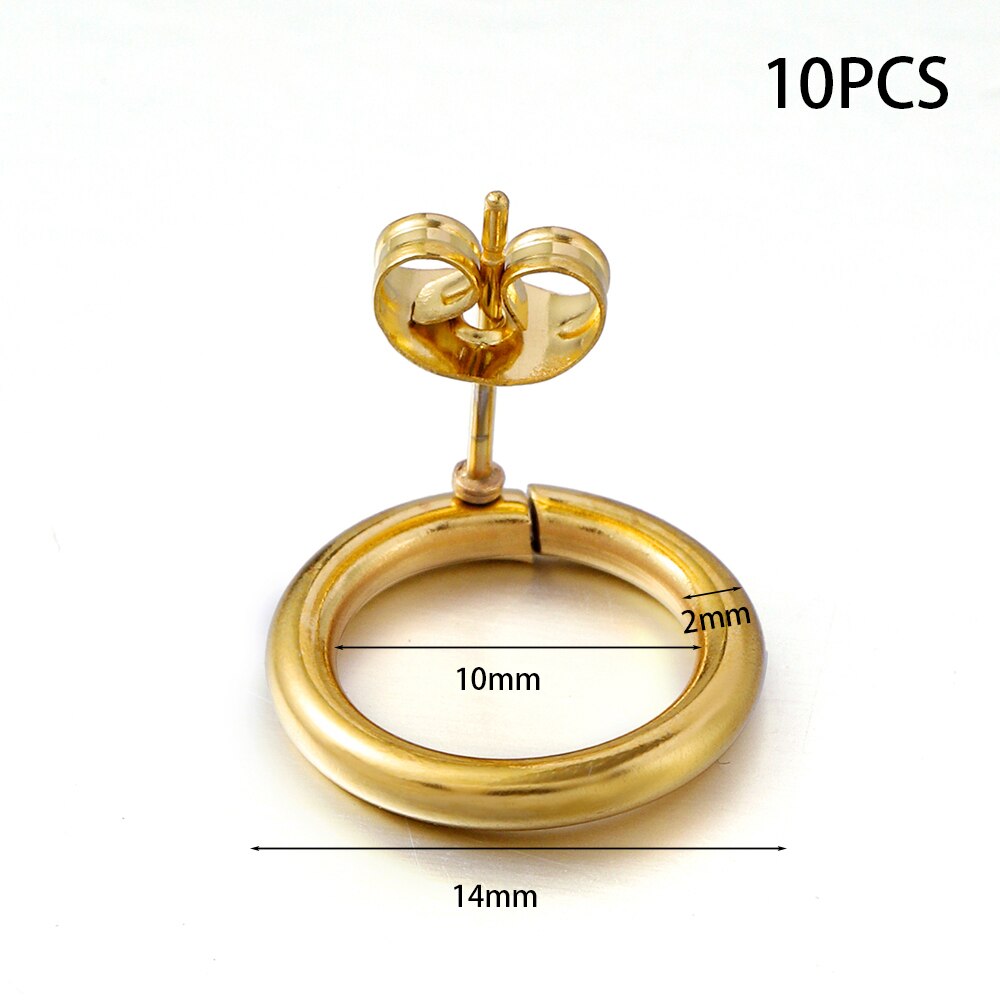 Blank Earring Studs in Stainless Steel, 10-20pcs