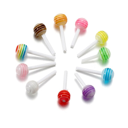 50 Stück Acryl-Lollipop-Charms in verschiedenen Farben