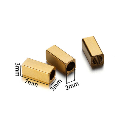 Stainless Steel Tube and Cube Spacer Beads, 20Pcs