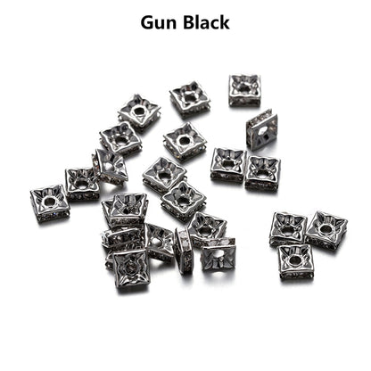 50Pcs AB Color Square Rhinestone Beads