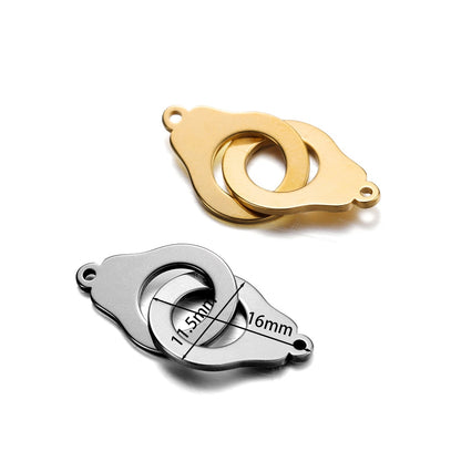 Stainless Steel Handcuff Pendant, 5Pcs