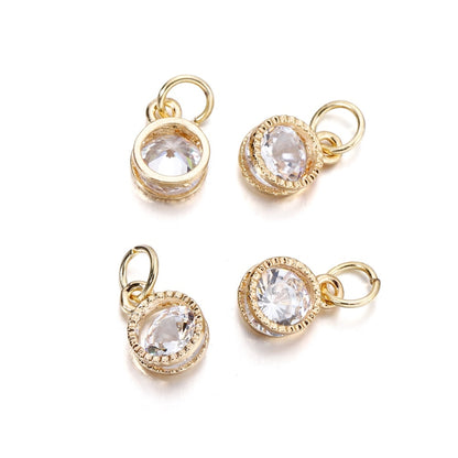 Rhinestone Hearts Charms, 10Pcs
