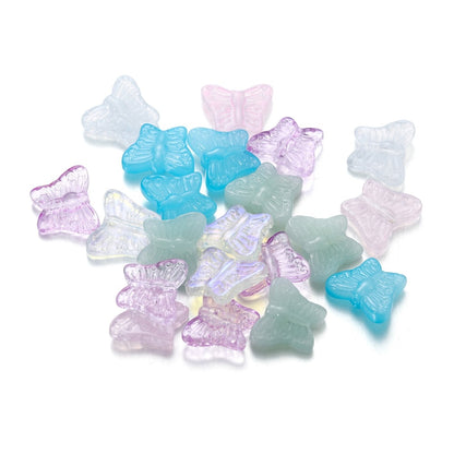 50pcs Multicolor Crystal Butterfly Acrylic Charms Bead