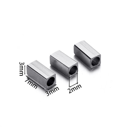 Stainless Steel Tube and Cube Spacer Beads, 20Pcs