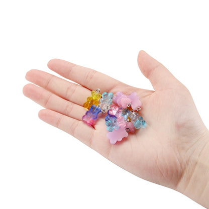 Candy Color Resin Mini Bear Charms, 10pcs