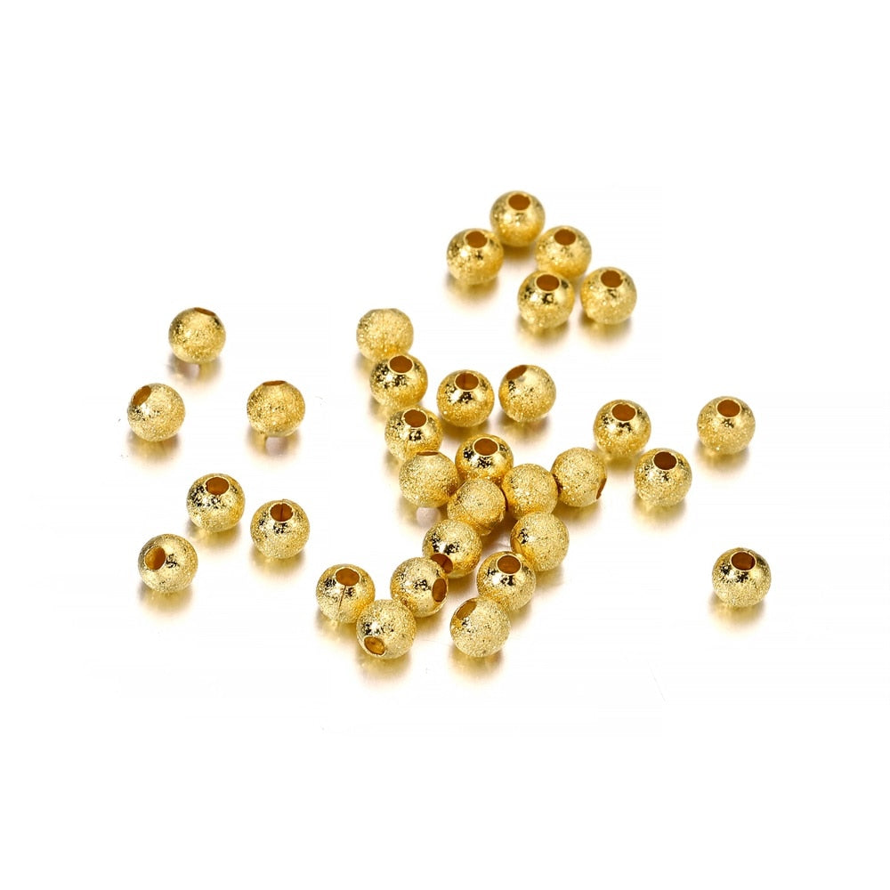 4-12mm Round Frosted Ball Spacer Beads, 20-100pcs