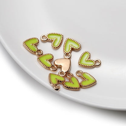 30Pcs 9x10mm Small Alloy Heart Charms Pendants