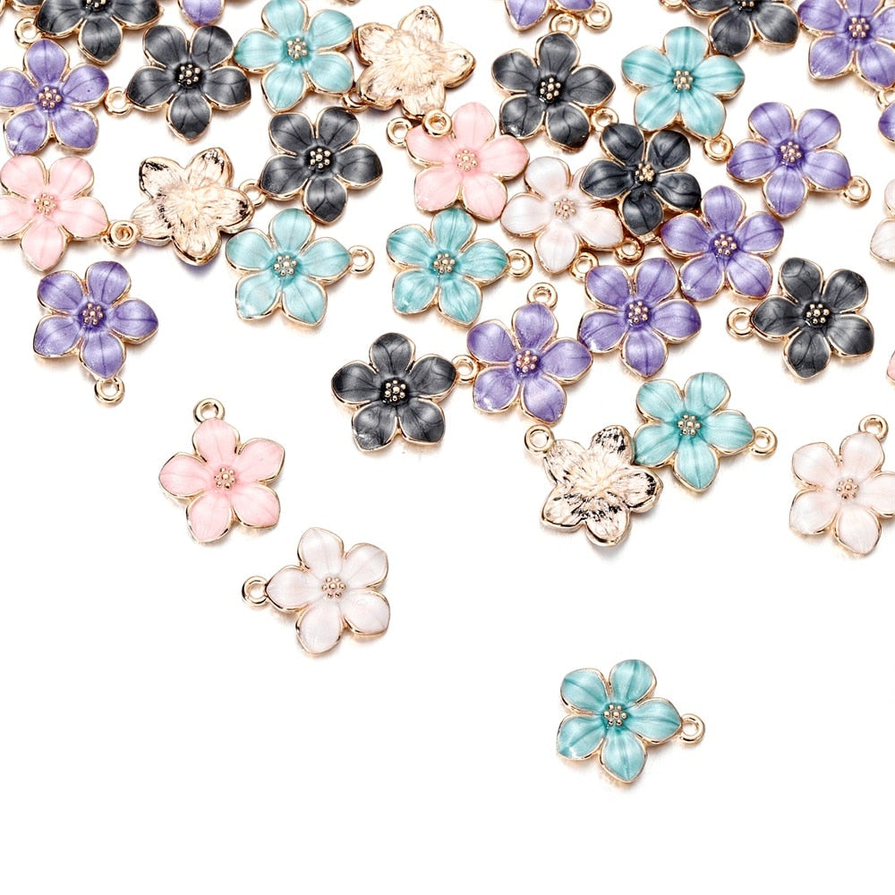 Blumenanhänger im Mix-Stil, 10 Stück