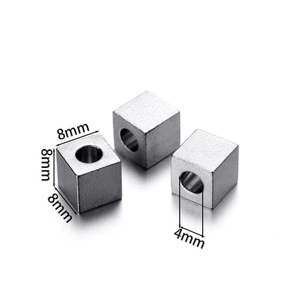 Stainless Steel Tube and Cube Spacer Beads, 20Pcs