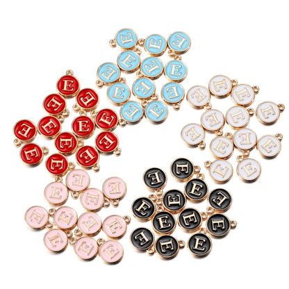 Pendentifs à breloques avec lettres de l'alphabet AZ, noir et blanc, 20 pièces