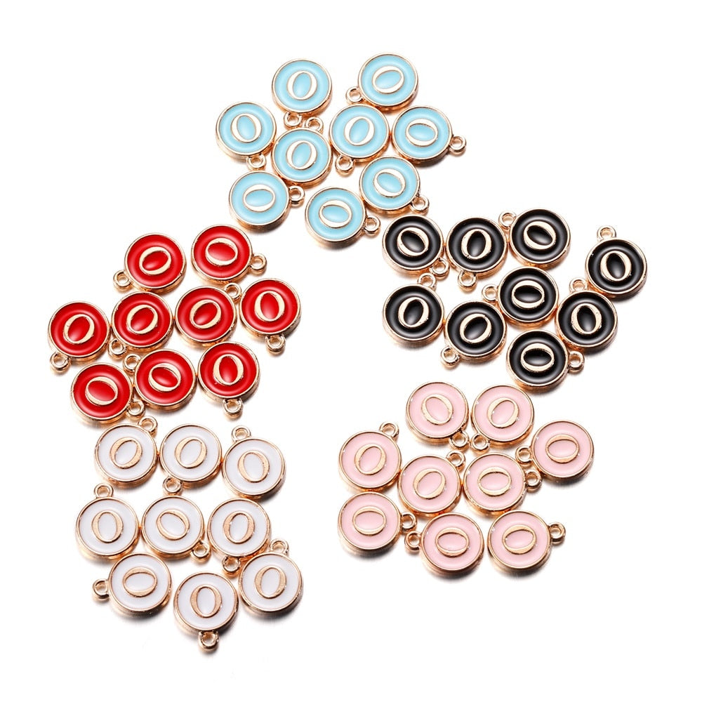 Pendentifs à breloques avec lettres de l'alphabet AZ, noir et blanc, 20 pièces