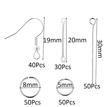 Earring Making Set: Hooks, Rings & Connects, 100-300pcs