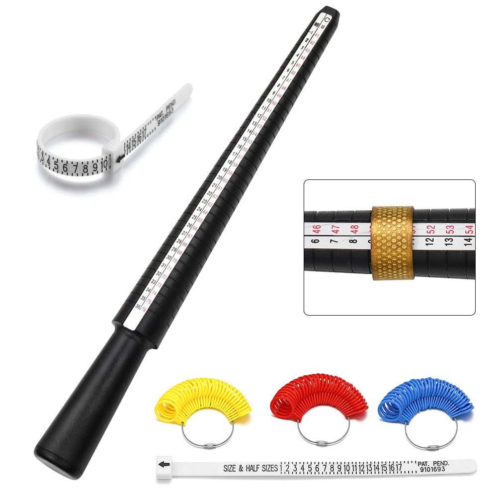 Professional Ring Mandrel Stick & Finger Gauge for Accurate Jewelry Sizing, 1pcs