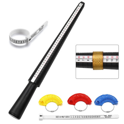 Professional Ring Mandrel Stick & Finger Gauge for Accurate Jewelry Sizing, 1pcs