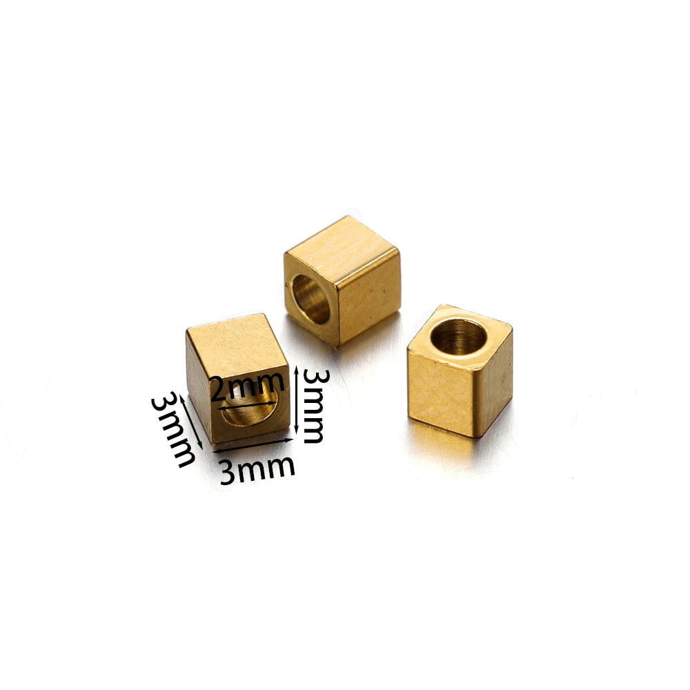 Stainless Steel Tube and Cube Spacer Beads, 20Pcs