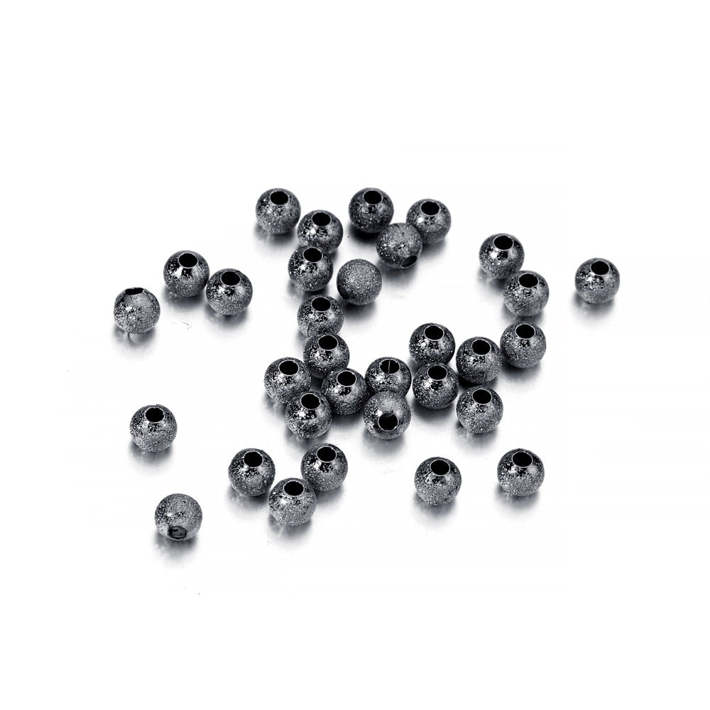 4-12mm Round Frosted Ball Spacer Beads, 20-100pcs