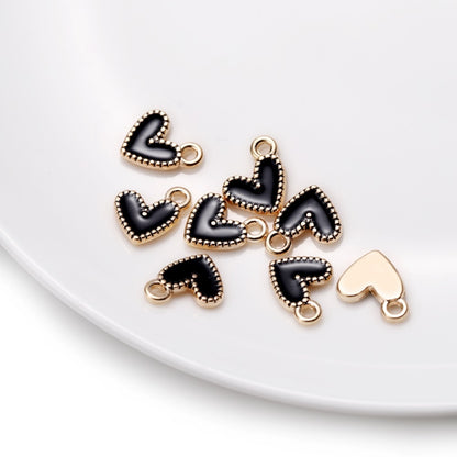 30Pcs 9x10mm Small Alloy Heart Charms Pendants