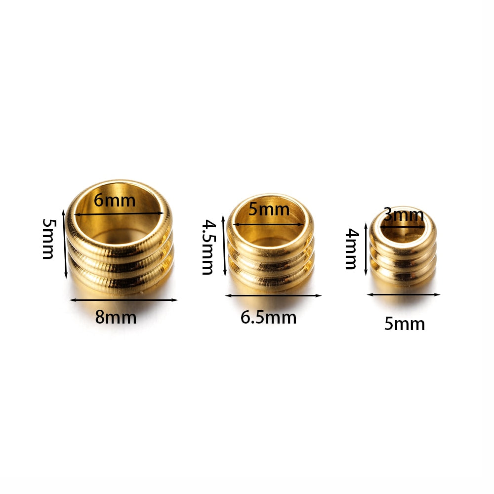 Big Hole Steel Spacers Beads 3-6mm, 20pcs