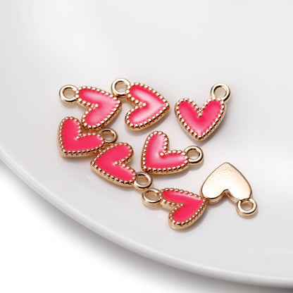 30Pcs 9x10mm Small Alloy Heart Charms Pendants