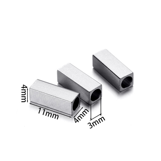 Stainless Steel Tube and Cube Spacer Beads, 20Pcs